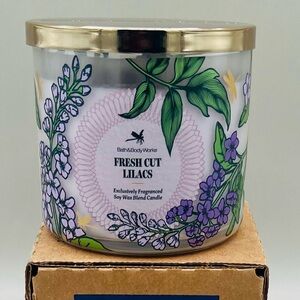 Bath & Body Works FRESH CUT LILACS 3 Wick Candle 14.5 oz ~ New In Box